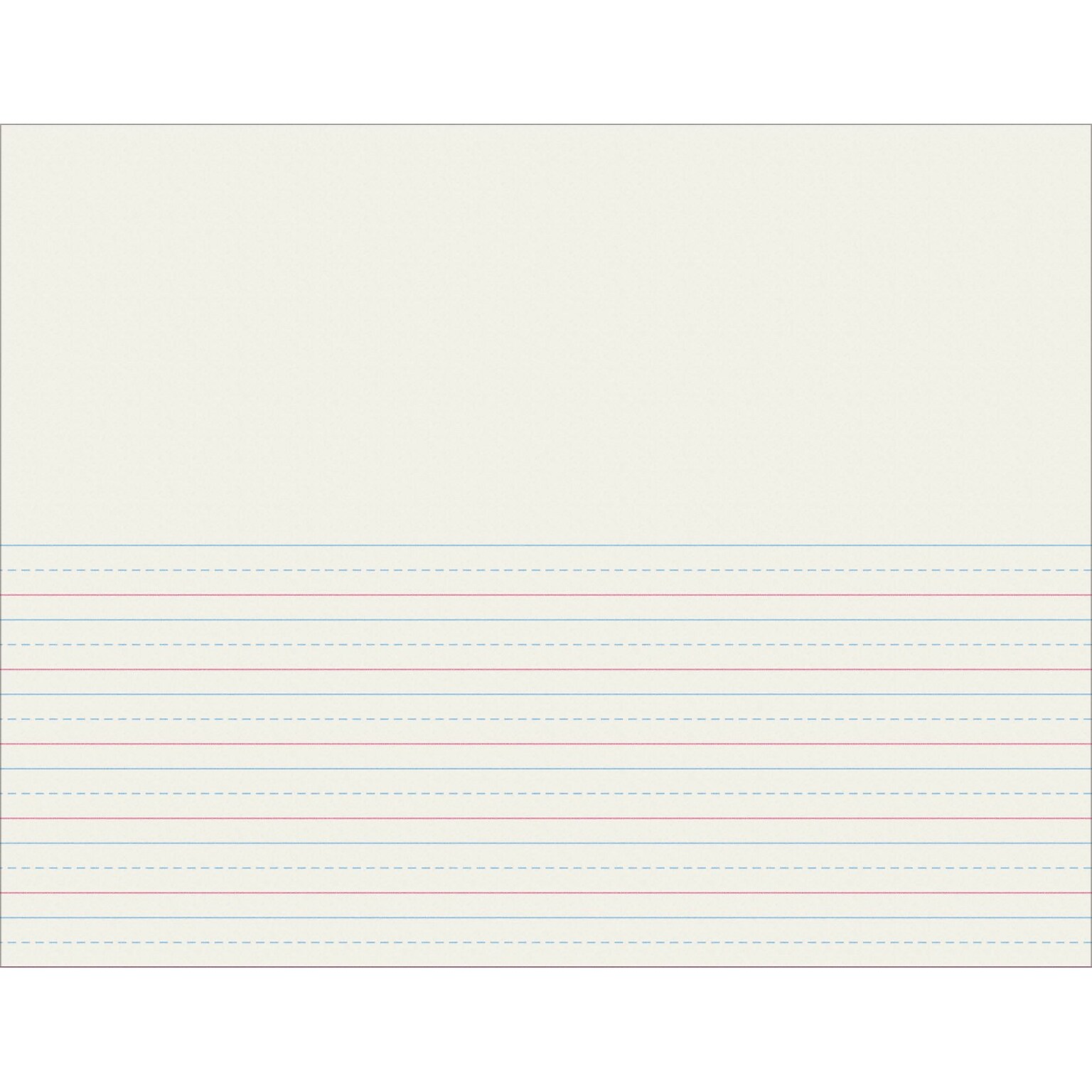 Pacon Storybook Paper for DNealian Programs 8-1/2 x 11, 1/2 Long Way Ruled, White, 500 Sheets/Pack (PAC2693)