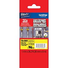 Brother P-touch TZe-S661 Laminated Extra Strength Label Maker Tape, 1-1/2 x 26-2/10, Black on Yell
