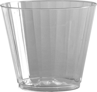 WNA Classic Crystal Plastic Cold Fluted Squat Tumbler, 9 oz., Clear, 20 Cups/Pack, 12 Packs/Carton (WNACC9240)