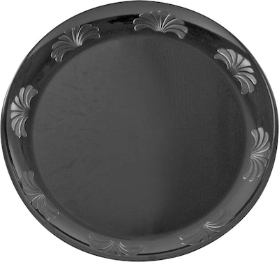 WNA Designerware Plastic Plates, 10.25, Black, 144/Carton (WNADWP75180BK)