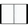 Blueline DuraFlex 1-Subject Professional Notebooks, 8.5 x 11, College Ruled, 80 Sheets, Black (B41