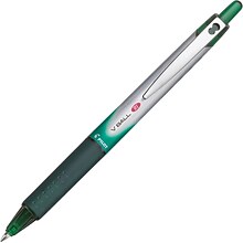 Pilot VBall RT Retractable Rollerball Pen, Fine Point, Green Ink (26209)