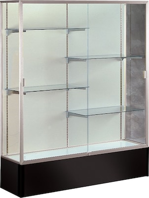 Waddell Spirit Series Display Case, 4-Shelf, Black, 72H x 60W x 16D