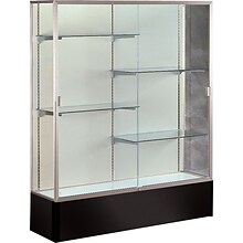 Waddell Spirit Series Display Case, 4-Shelf, Black, 72H x 48W x 16D
