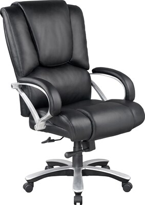 Quill Bosworth Big & Tall Managers Chair, Bonded Leather, Black, Seat: 21.5W x 18.1D, Back: 23.6W x 24H