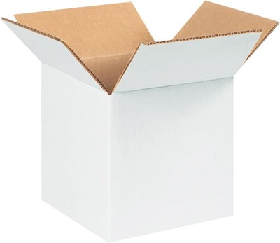5 x 5 x 5 Shipping Boxes, 32 ECT, White, 25/Bundle (555W)