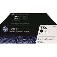 HP 78A Black Standard Yield Toner Cartridge, 2/Pack (CE278D)