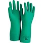 Ansell® Sol-Vex® Unsupported Nitrile Gloves, Flock Lined, Straight Cuff, Size 9, Green, 12 Pair/Box