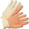 Anchor Brand Dotted Canvas Gloves, Cotton, Knit-Wrist Cuff, Large, Orange