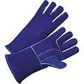 Anchor Brand Standard Welding Gloves, Leather, Gauntlet Cuff, L Size, Blue, 12 Pair/Box