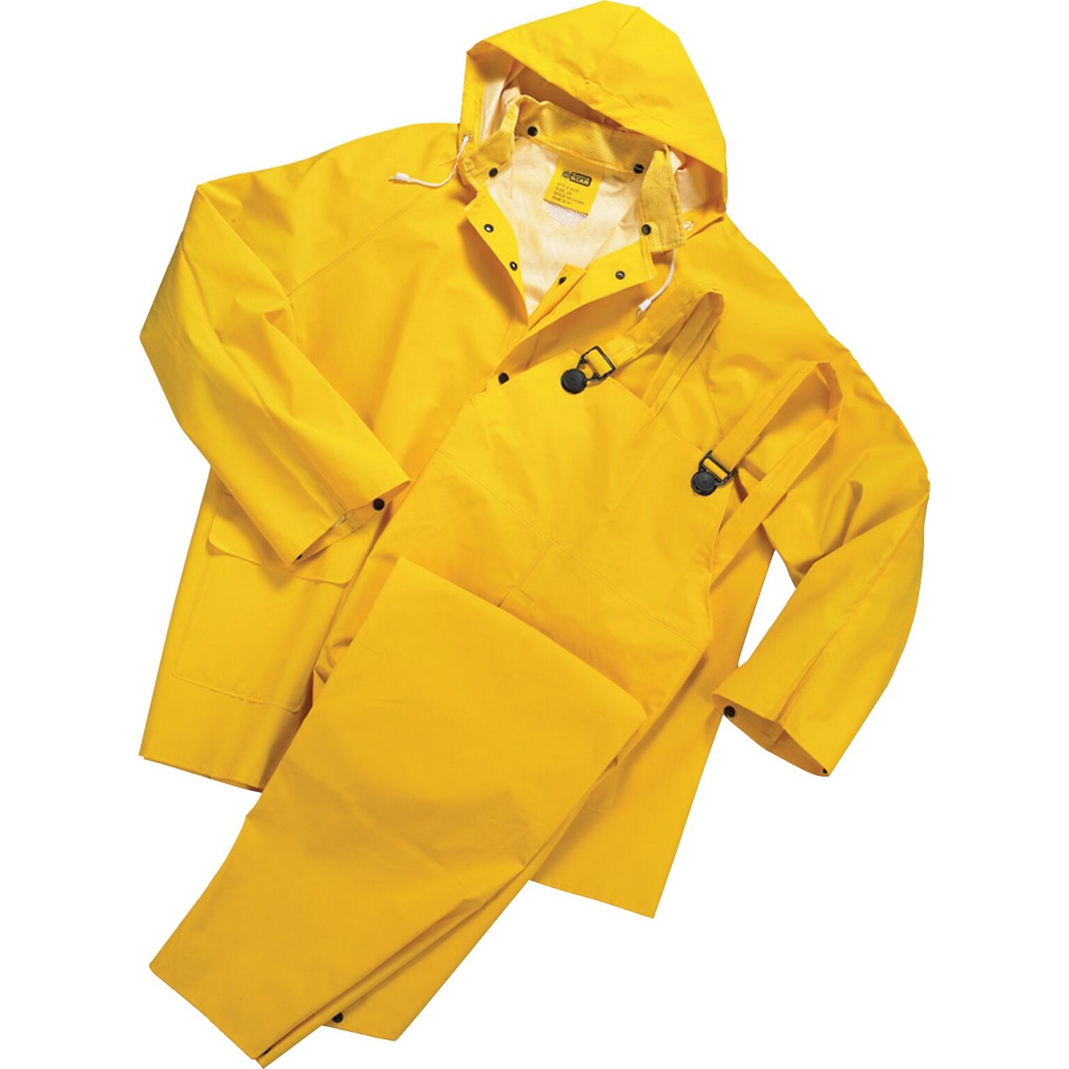 Anchor Brand Rainsuits, PVC/Polyester, L Size, Front Closure, Yellow