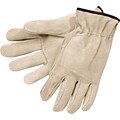 Memphis Gloves® Drivers Gloves, Split Cow Leather, Slip-On Cuff, Large, Russet, 12 Pair/Box