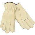Memphis Gloves® Drivers Gloves, Pigskin Leather, Slip-On Cuff, M Size, Cream, 12 PRS