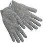 Memphis Gloves String Knit Work Gloves, Cotton/Polyester, Hemmed Cuff, Grey, Large, 12 Pair (9378E)