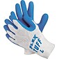 Memphis Gloves® Flex-Tuff® Coated Gloves, Cotton, Knit-Wrist Cuff, L Size, White/Blue, 12 PRS