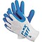 Memphis Gloves® Flex-Tuff® Coated Gloves, Cotton, Knit-Wrist Cuff, L Size, White/Blue, 12 PRS