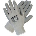 Memphis Gloves Flex-Tuff II Coated Gloves, Cotton/Polyester, Knit-Wrist Cuff, XL , Grey (9688XL)