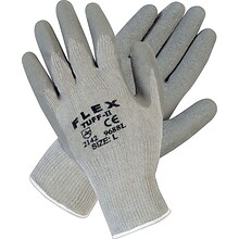 Memphis Gloves Flex-Tuff II Coated Gloves, Cotton/Polyester, Knit-Wrist Cuff, L , Grey (9688L)