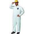 DuPont® Tyvek® Coverall, 4XL Size, Front Zipper, White, Serged Seams, 25/CT