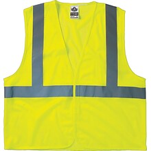 Ergodyne GloWear Class 2 Economy Vest, Polyester Mesh, S/M Size, Hook & Loop, Lime (21023)