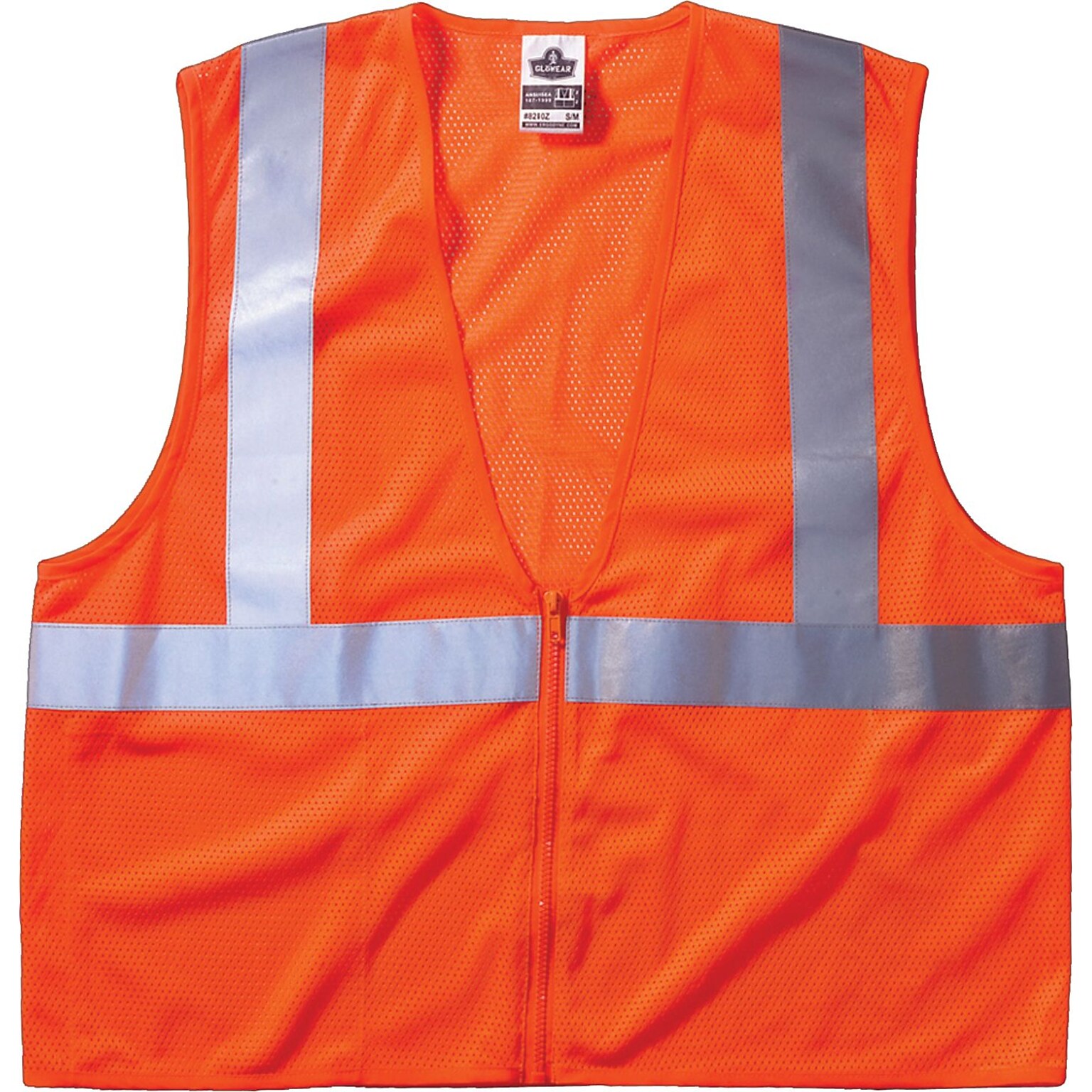 Ergodyne GloWear 8210Z High Visibility Sleeveless Safety Vest, ANSI Class R2, 2XL/3XL, Orange (21047)