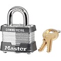 Master Lock® Safety Tumbler Padlocks, 4 pin, Laminated Steel, Keyed Different, 3/4 Shackle