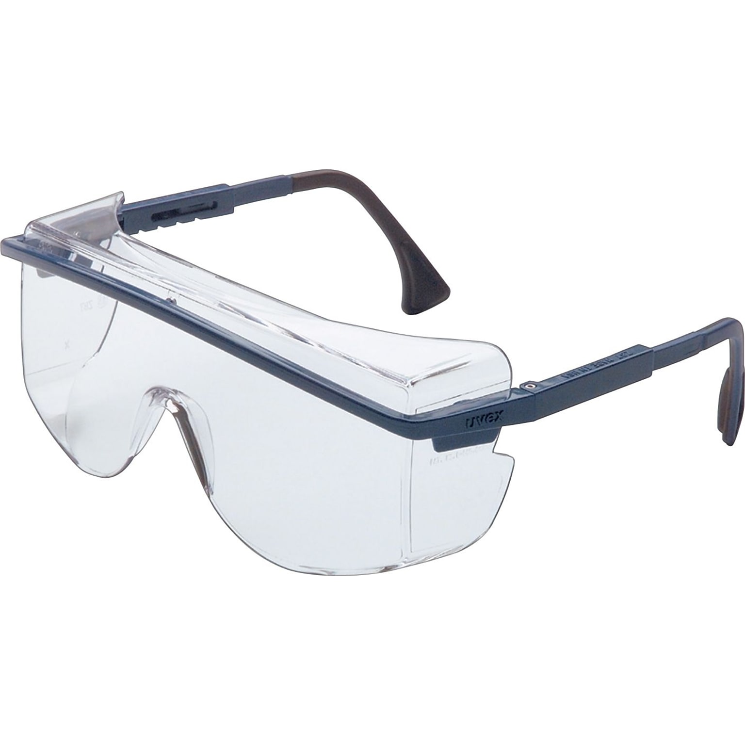 Sperian Astrospec OTG® Safety Spectacle, Polycarbonate, Adjustable Temples, Clear, Black