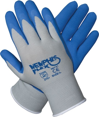MCR Safety Memphis Flex Seamless Nylon Knit Gloves, X-Large, Blue/Gray, 12 Pair/Box (96731XL)