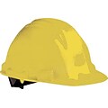 North® Peak Hard Hats, HDPE, 4 Point, Ratchet, Yellow