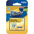 Brother P-touch M-831 Label Maker Tape, 1/2 x 26-2/10, Black on Gold (M-831)