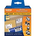 Brother DK-1202 Shipping Paper Labels, 3-9/10 x 2-4/10, Black on White, 300 Labels/Roll (DK-1202)