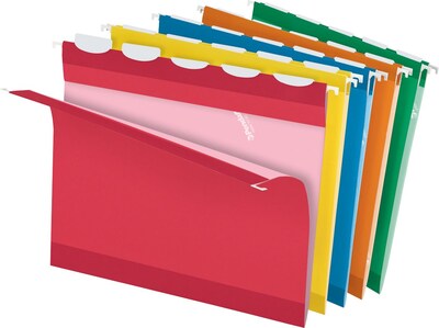 Pendaflex Ready-Tab 5-Tab Reinforced Hanging File Folders, Letter Size, Multicolor, 25/Box (42592)