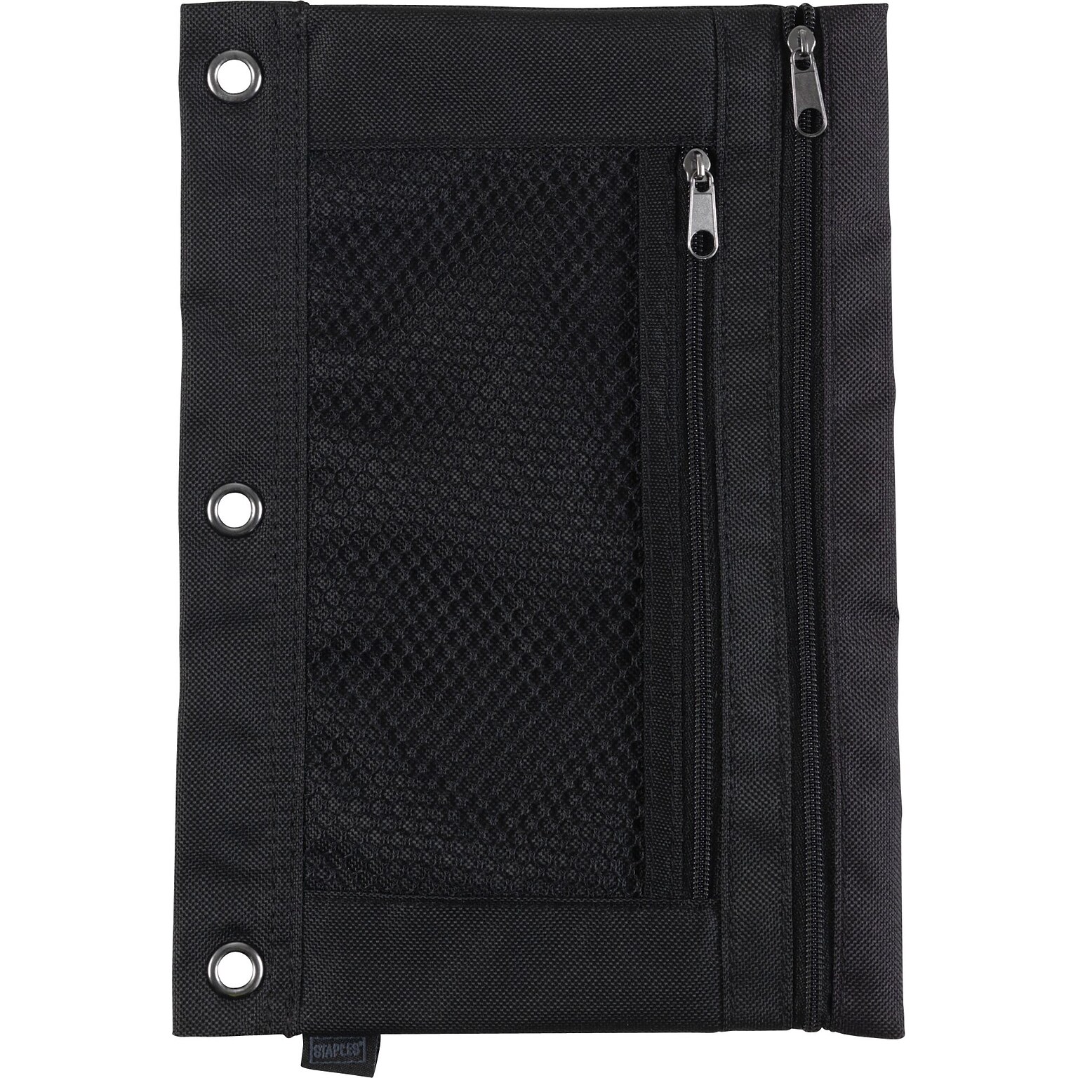 Staples® 3-Ring Pencil Pouch, Black