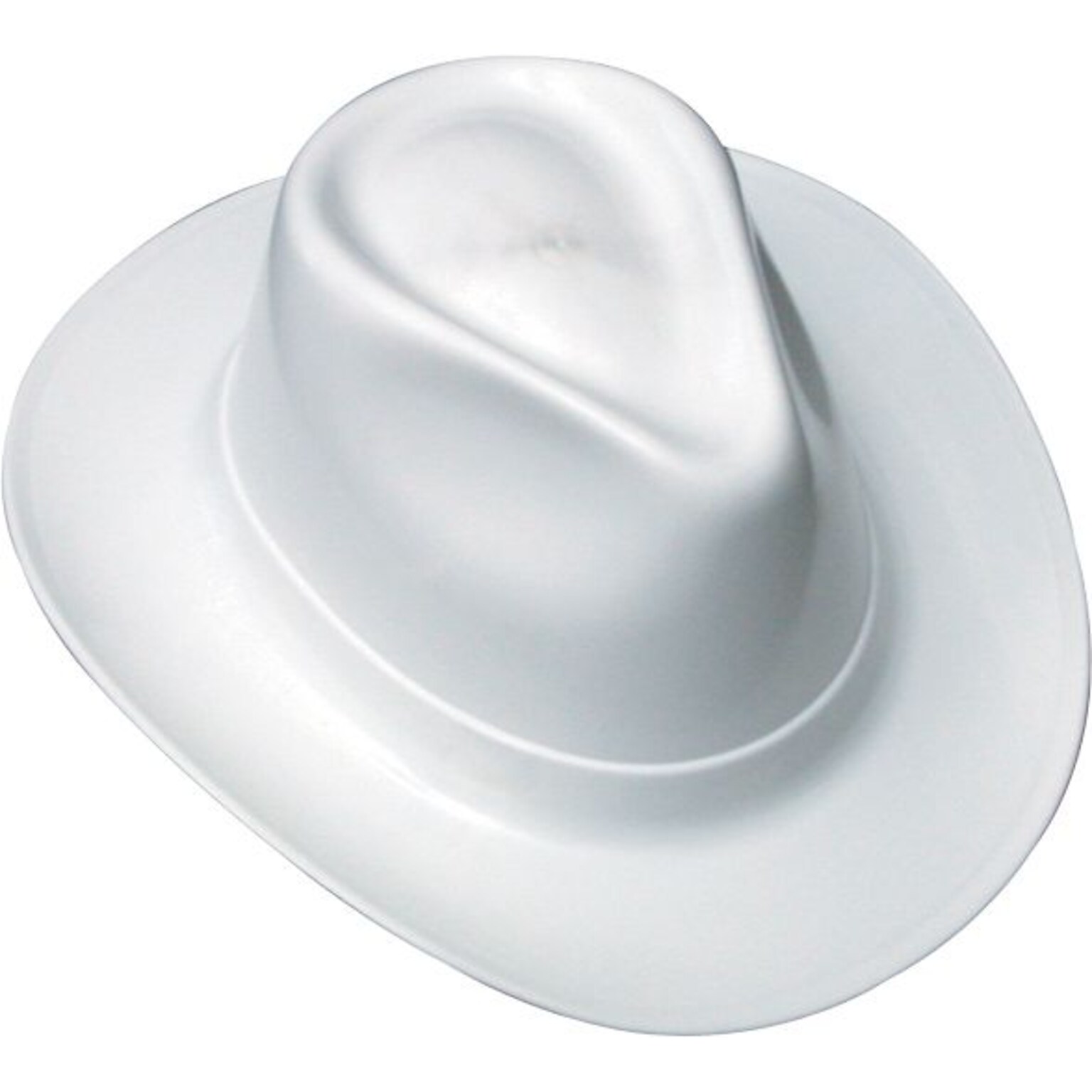 OccuNomix Polyethylene 6-Point Ratchet Suspension Full Brim Hard Hat, White (VCB200-WE)