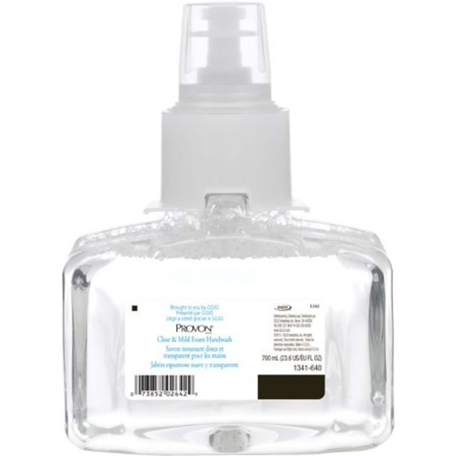Gojo LTX Provon Foaming Clear & Mild Hand Wash Refill, 700 ml, Unscented, 3/Ct