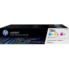 HP 126A Cyan/Magenta/Yellow Standard Yield Toner Cartridge, 3/Pack  (CF341A)