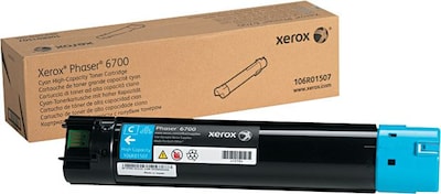 Xerox 106R01507 Cyan High Yield Toner Cartridge, Prints Up to 12,000 Pages