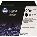 HP 90X Black High Yield Toner Cartridge, 2/Pack  (CE390XD)