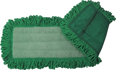 ODell® Microfiber Dry Dust Mop Pad, 60 x 5, Green