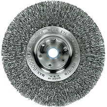 Weiler® Trulock™ Narrow-Face Crimped Wire Wheels, Wire Material Steel, 6 Diameter (804-01075)