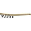 Weiler® Curved Handle Scratch Brushes, 14 Block, Steel Bristles, 1-1/8 Wide Block