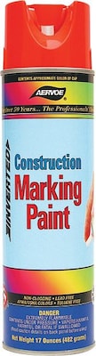 Aervoe® Construction Marking Paint, Fluorescent Orange, 20 oz., 12/cs