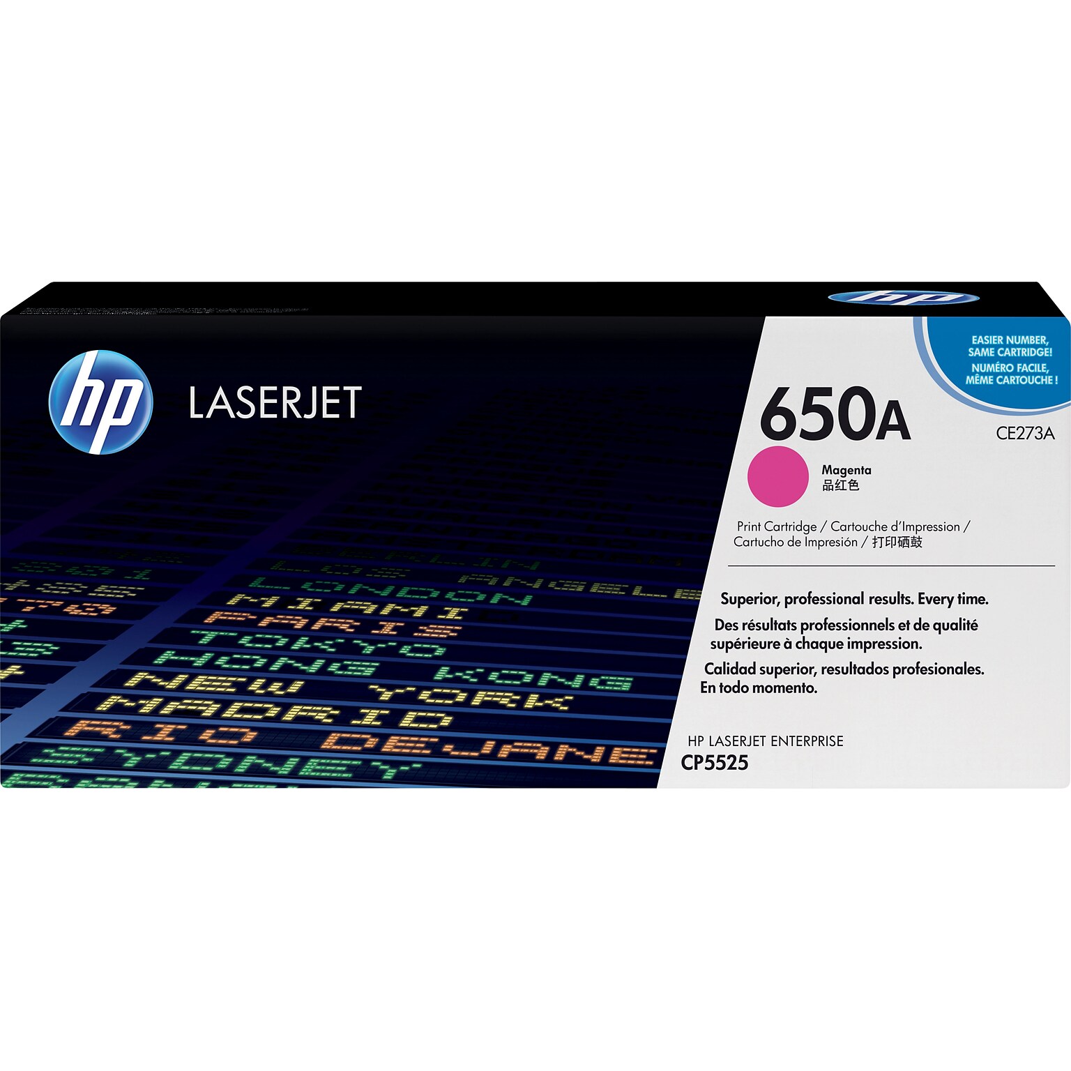 HP 650A Magenta Standard Yield Toner Cartridge   (CE273A)