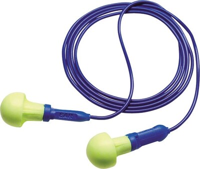 E-A-R® Push-Ins™ EARform™ Yellow Foam Corded Earplug, 28 dB, 200 Pairs/Box (247-318-1003)
