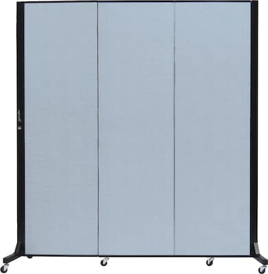 Screenflex Portable Room Divider, Blue Mist Fabric/Blue Mist Frame, 69W x 77H, 3 Panels