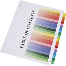 Skilcraft Tab Binder Index Sheets, A-Z Index, Assorted Colors, 26 Tabs/Set (7530013683492)