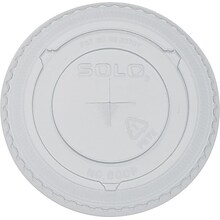 Solo Straw Slot Plastic Cold Cup Lids, 10 oz., Clear, 100/Pack (600TS)