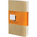 Moleskine Cahier Journal, Set of 3, Soft Cover, Pocket, 3.5 x 5.5, Ruled, Kraft Brown