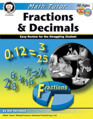Mark Twain Math Tutor: Fractions and Decimals Resource Book