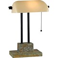 Kenroy Home Greenville Banker Lamp, Natural Slate with Oil Rubbed Bronze Finish